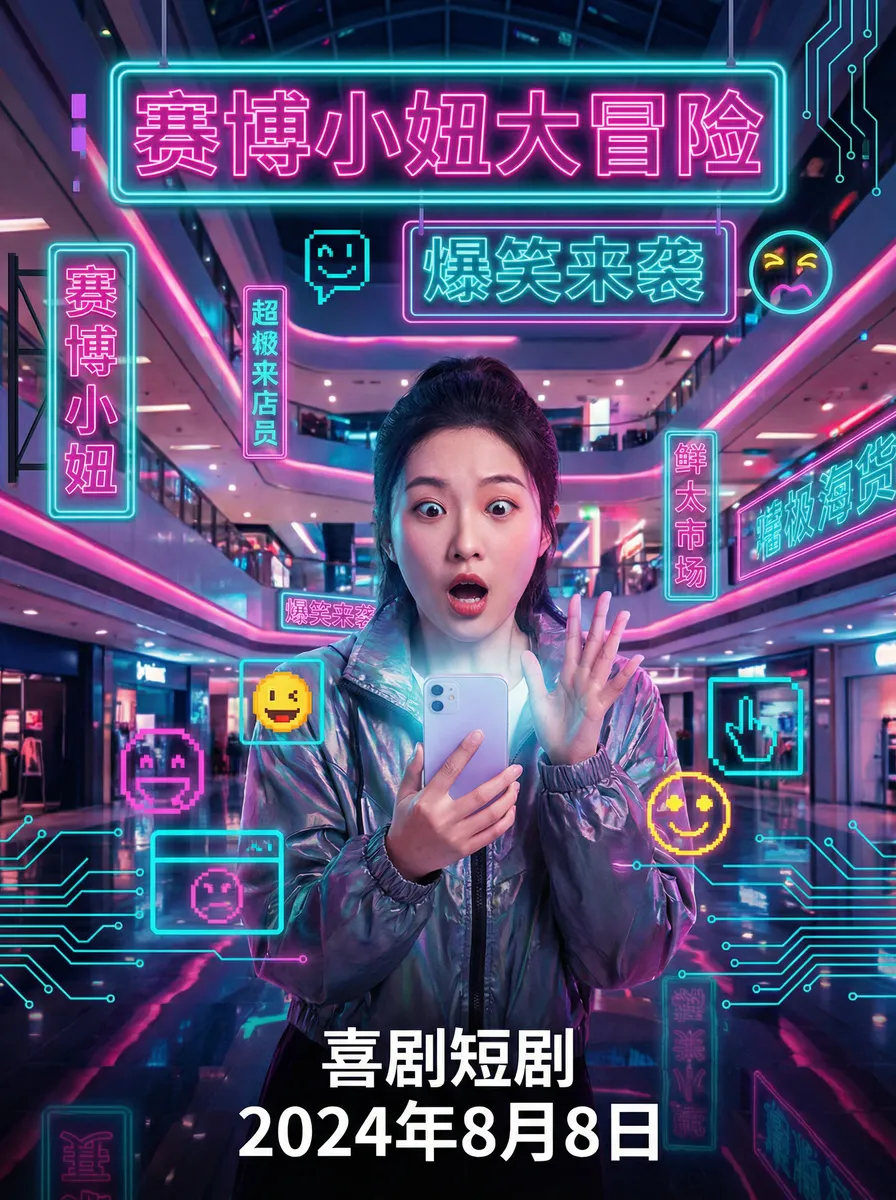酷片屋 搞笑喜剧短剧 - 赛博小妞大冒险海报